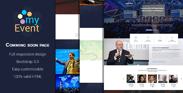 myEvent - Bootstrap Landing Page HTML Template