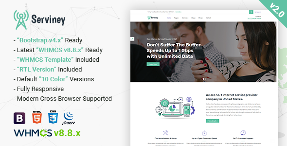 Serviney - Multipurpose Internet Service Provider Template