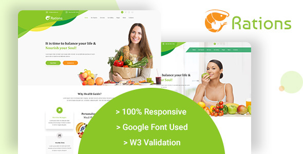 Ration - Diet & Nutrition Website Templates