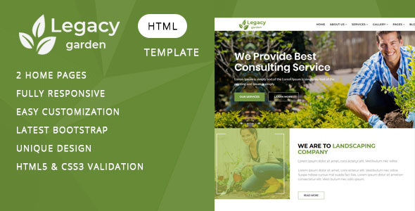 Legacy - Garden and Landscape Company HTML Template