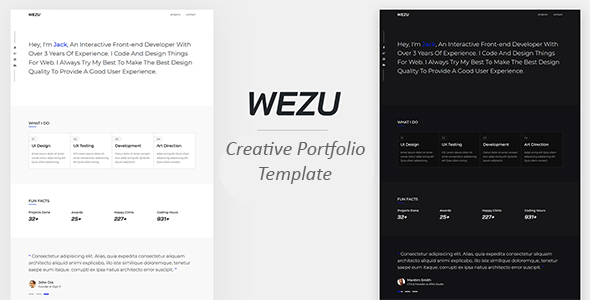 Wezu - Creative Portfolio Template