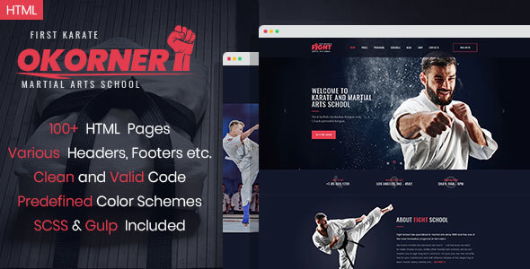 Okorner - Martial Arts Website Template