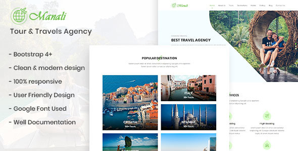 Manali - Tour & Travels Agency Template