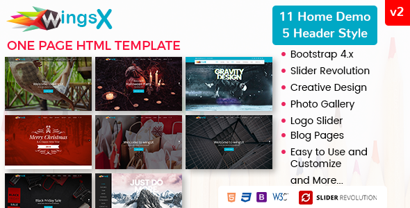 WingsX - One Page Parallax