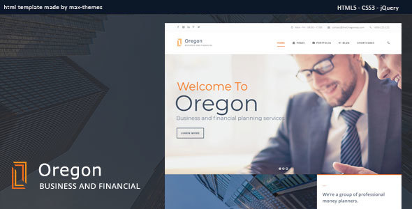 Oregon - Finance HTML Template
