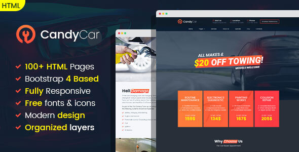 CandyCar - Auto service HTML template