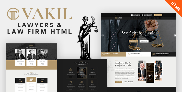 VAKIL - Lawyers Attorneys and Law Firm HTML Template