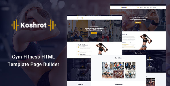 Koshrot - Gym Fitness HTML Template with Page Builder