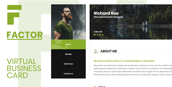 Factor - Personal Resume vCard