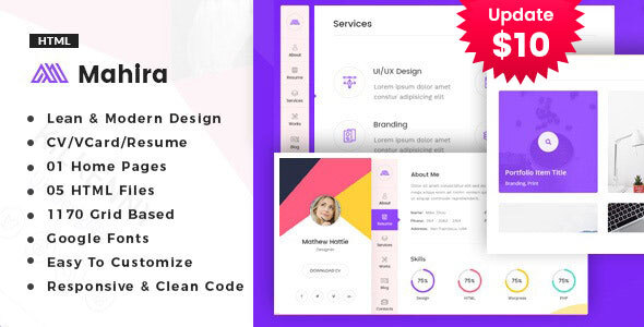 Mahira - vCard / CV / Resume / Portfolio