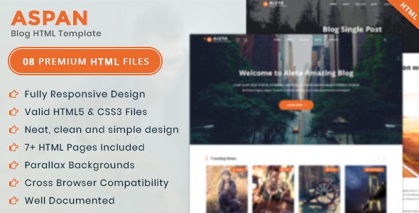 Aspan - Personal Blog HTML Template