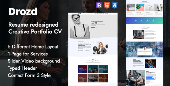 Personal Portfolio & Creative Resume Template - Drozd