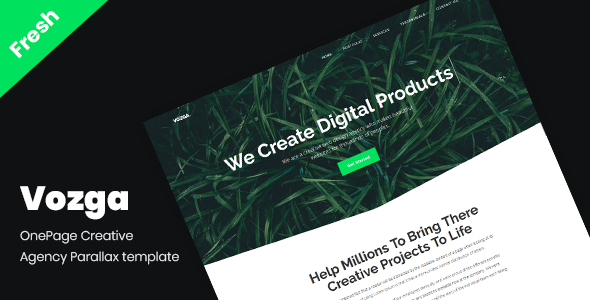 Vozga - OnePage Creative Agency Parallax template