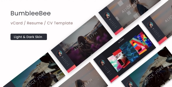 BumbleBee - vCard / Resume / CV Template