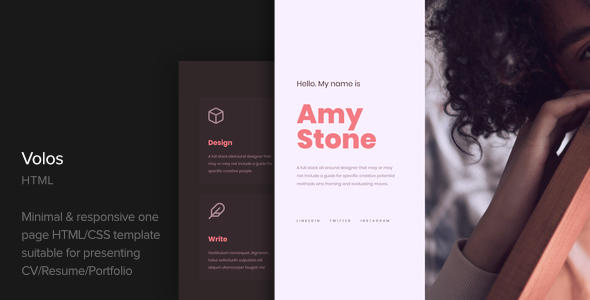 Volos - One Page Resume HTML Template