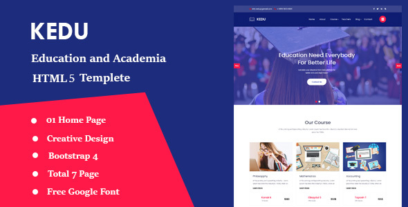 Kedu - Education and Academia HTML5 Template