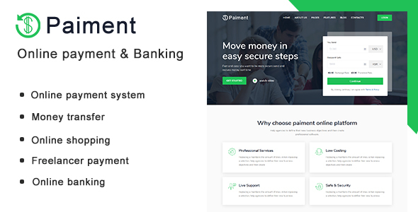 Paiment - Online Payment & Banking HTML Template