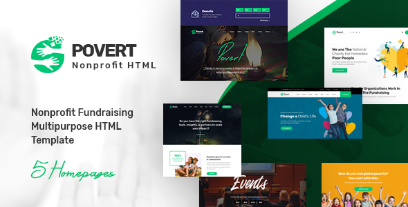 Povert - Nonprofit Fundraising Multipurpose HTML Template