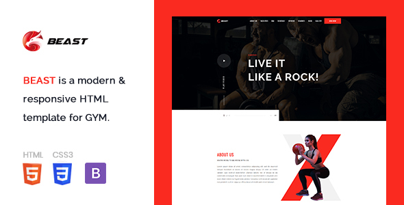 Beast-Responsive Gym HTML Template