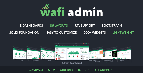 Wafi - Responsive Admin Dashboard Template + RTL