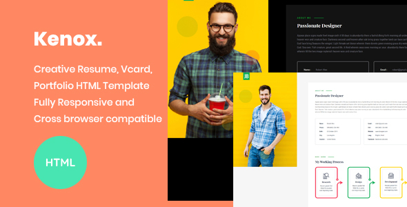 Kenox - Creative Resume / vCard / Portfolio HTML Template
