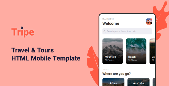 Tripe - Travel & Tour Mobile Template