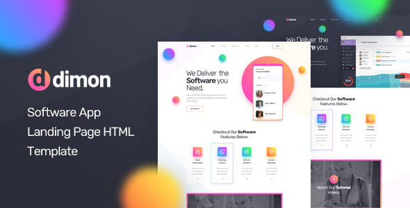 Dimon - Software App Landing Page HTML Template