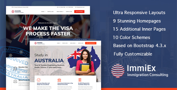 ImmiEx - Immigration and Visa Consulting Website Template