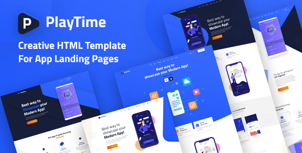 PlayTime - Mobile App Landing HTML Template