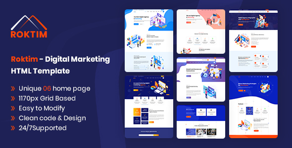 Roktim - Digital Marketing Agency Responsive HTML5 Template
