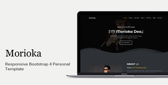 Morioka - Responsive Bootstrap 4 One Page Portfolio Template