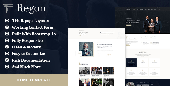 Regon - Lawyer Attorney HTML Template