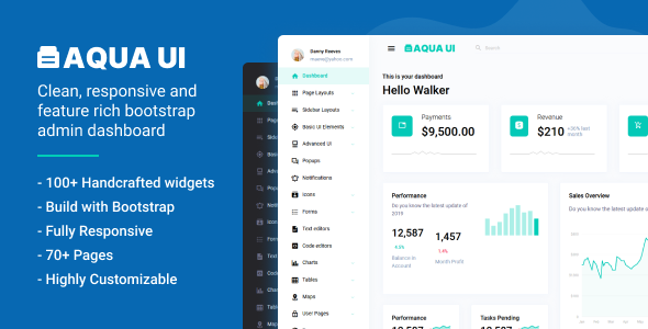 Aqua UI - Bootstrap 5 HTML Dashboard Template
