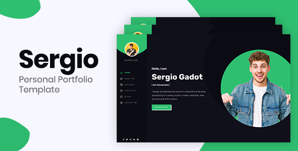 Sergio – Bootstrap 4 Personal Portfolio