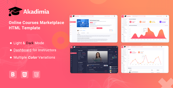 Akadimia - Online Courses Marketplace HTML Template
