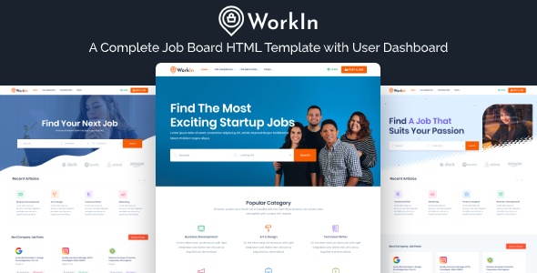 WorkIn - Job Board & Recruiting Services Marketplace HTML Template