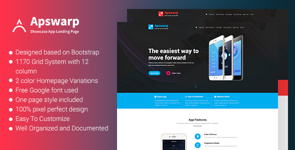 Appswarp App HTML Landing Page