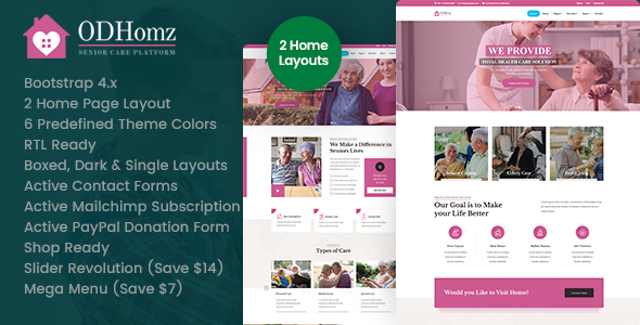Odhomz - Senior Care HTML Template