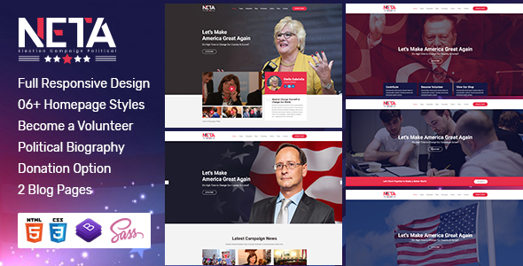 Neta - Election Campaign  And Political Candidate  HTML Template