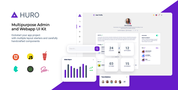 Huro - Multipurpose Admin and Webapp UI Kit