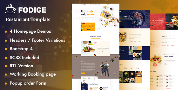 Fodige  - Restaurant Cafe HTML Template