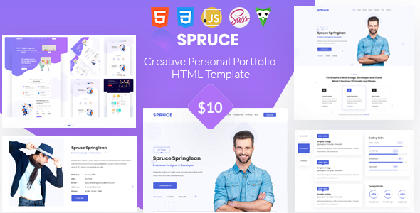 Spruce - Personal Portfolio and vCard Template