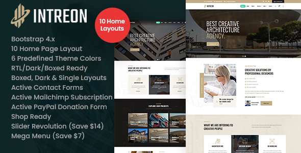 Intreon - Interior & Architecture HTML Template