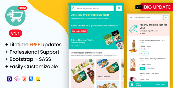 Soprdaily - Organic Food & Grocery Market Mobile Template