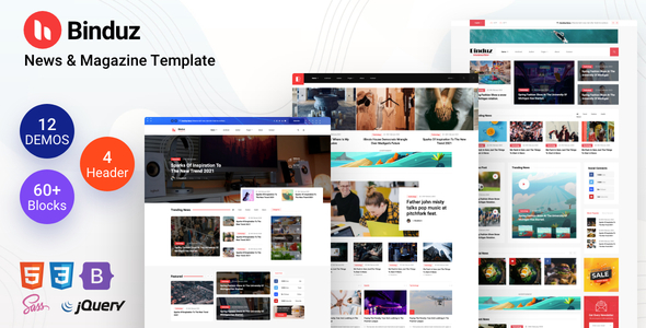 Binduz - Newspaper Blog HTML Template