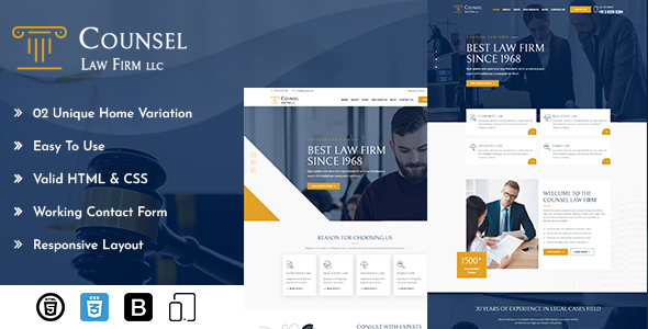 Counsel | Law Firm HTML Template