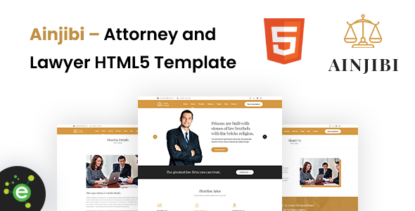 Ainjibi – Attorney and Lawyer HTML5 Template