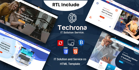 Techrona – IT Solutions HTML Template + RTL Ready