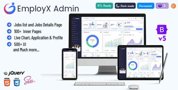 EmployX - Career Admin Dashboard Template HTML