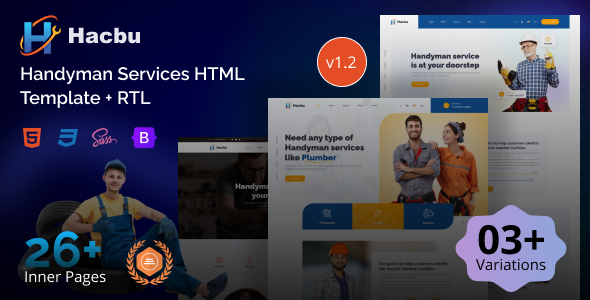 Hacbu - Handyman Services Bootstrap 5 Template